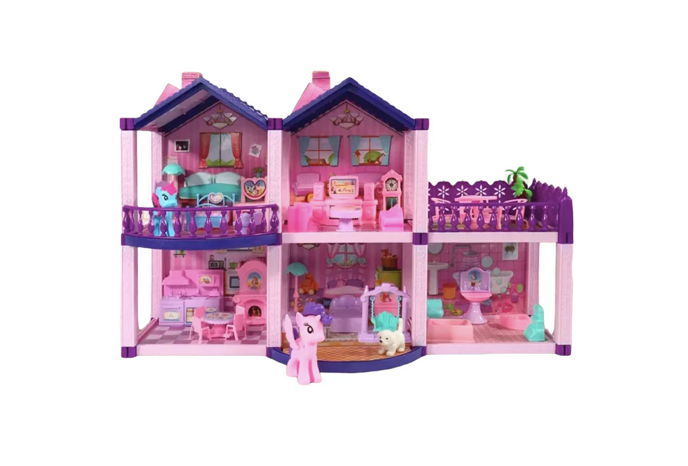 Casa de Muñecas Infantil con Muebles y Animales