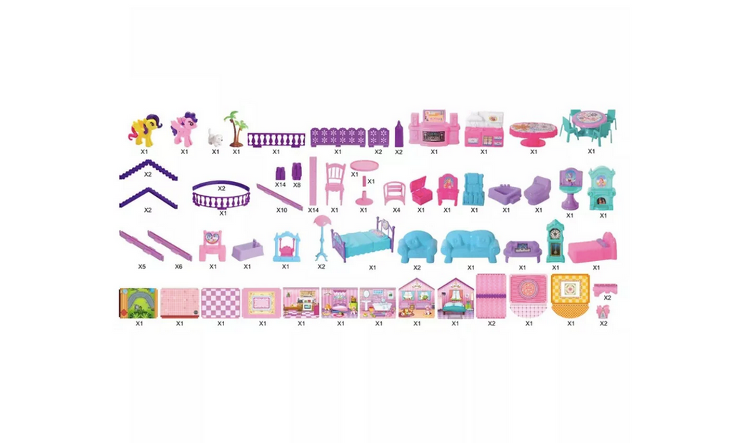 Casa de Muñecas Infantil con Muebles y Animales