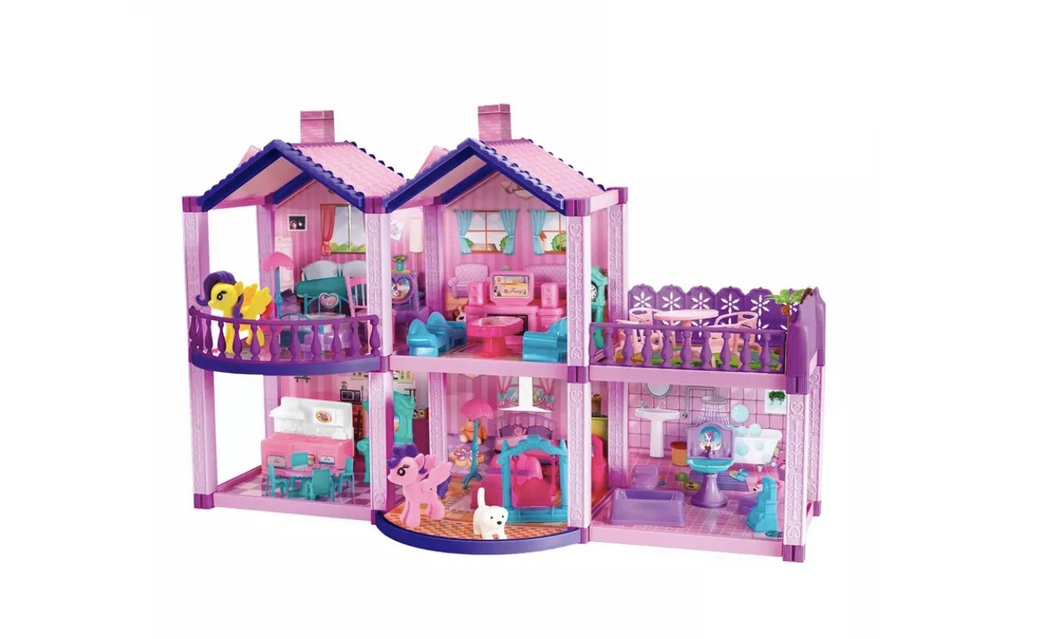 Casa de Muñecas Infantil con Muebles y Animales