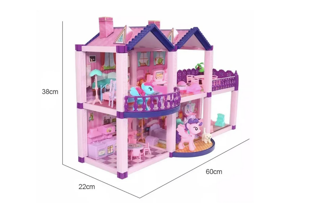 Casa de Muñecas Infantil con Muebles y Animales