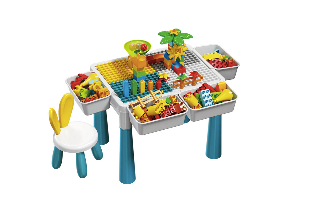 Curimesa de Juegos Didáctica Construcción Bloques y Silla 60 Pcs