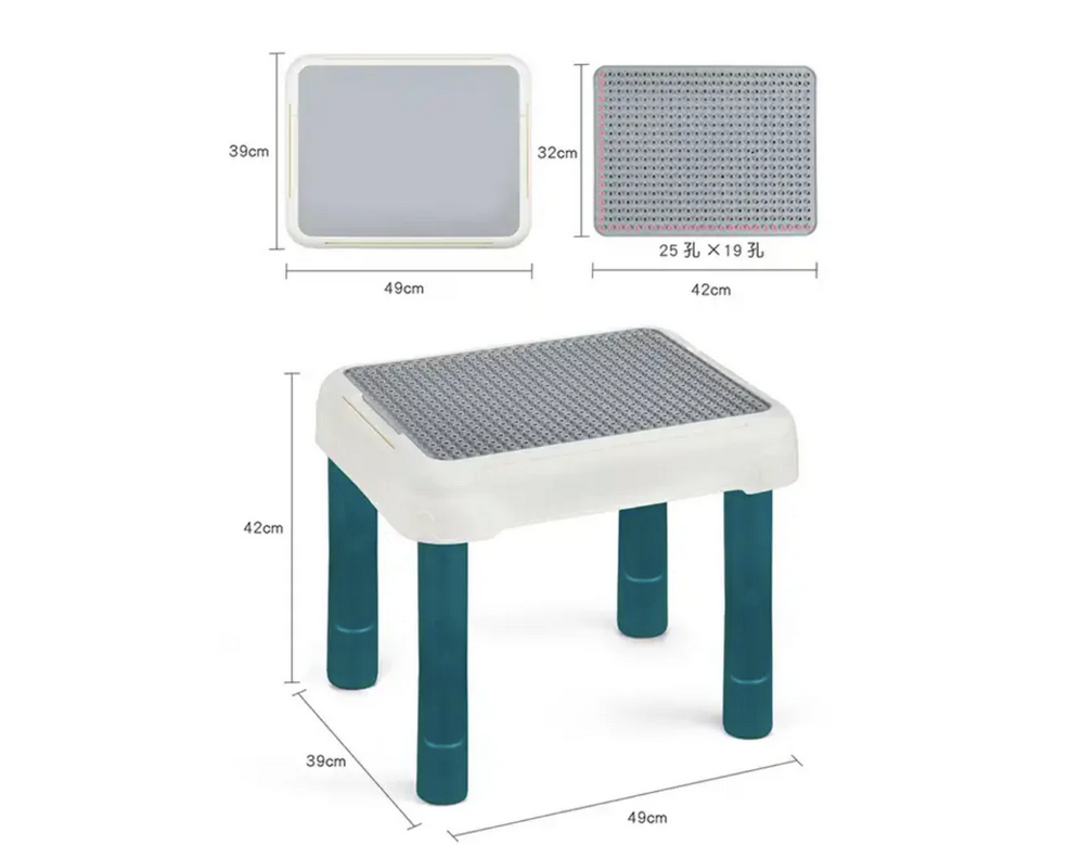 Curimesa de Juegos Didáctica Construcción Bloques y Silla 60 Pcs